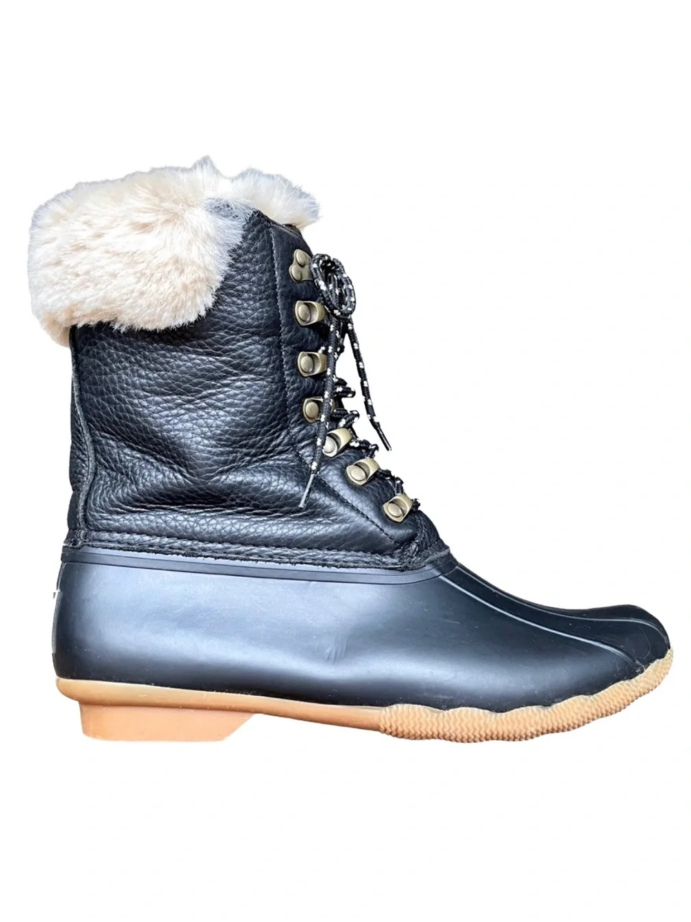 goop x Sperry Luxe Leather Shearling Duck Boots Size 10 - Picture 6 of 15